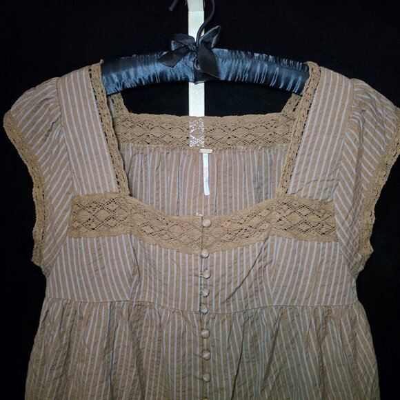NWT Free People Alessia Mini Dress in Brown S - Picture 5 of 13